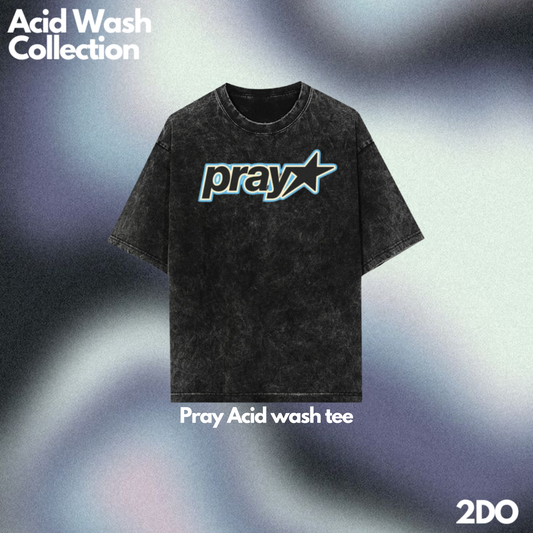 Pray Acid wash tshirt